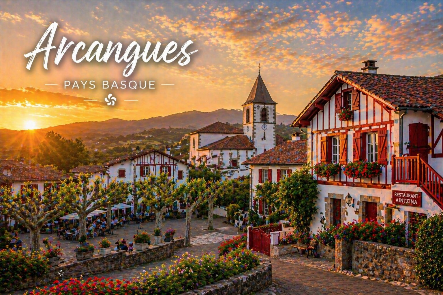 Arcangues - village élégant au-dessus de Biarritz, Pays Basque